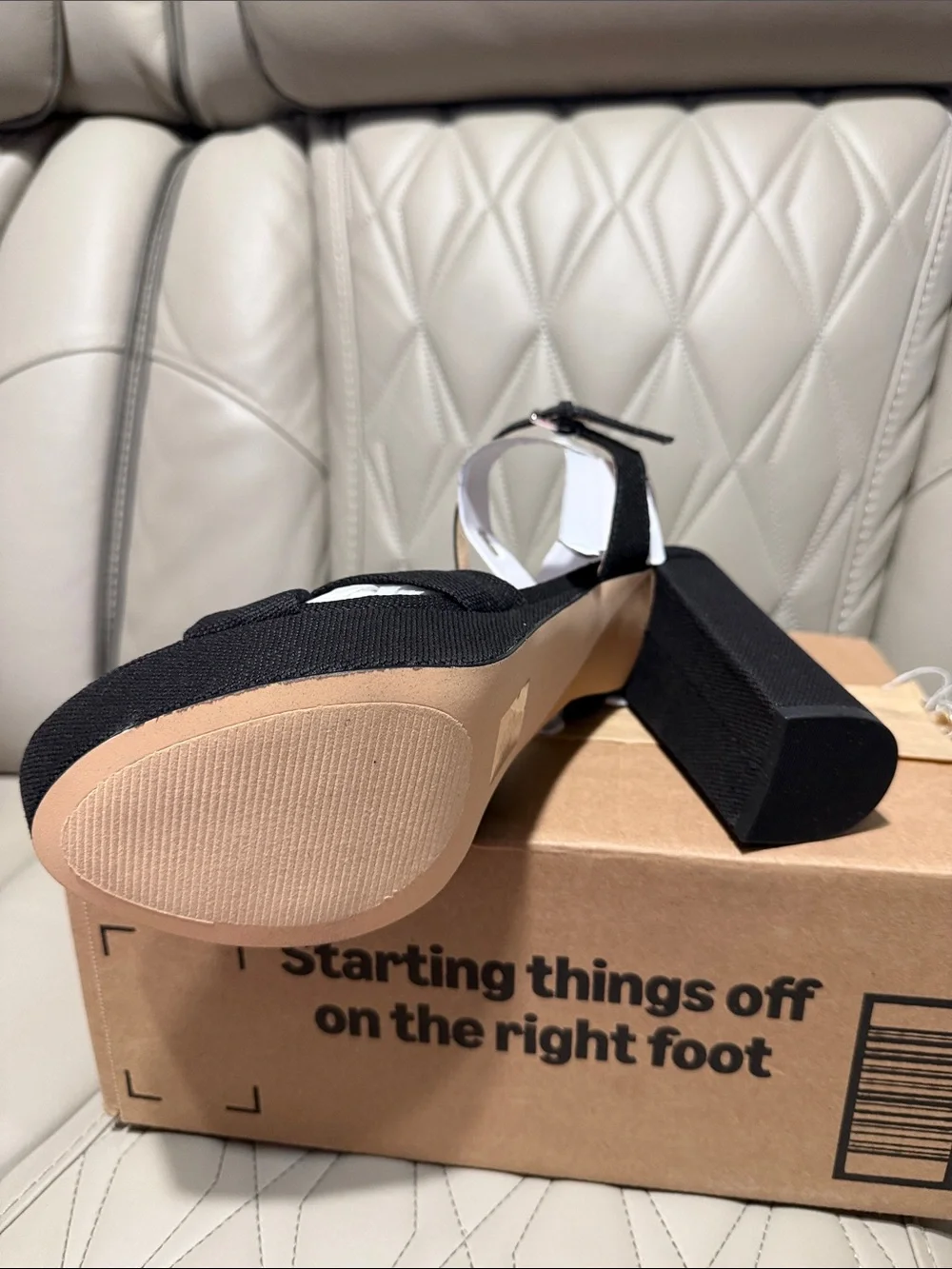 Marc Fisher Black Knotted Platform Block-Heel Sandals
